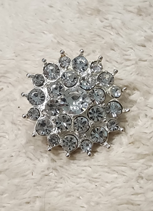 CROCS Accessories - One Silver Crystal Rhinestone Cluster Flower Starburst Shoe Charm Croc Jibbitz